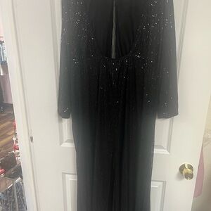 SHEIN Black Sequin Long Sleeve Dress